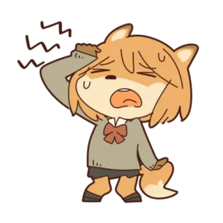 😫 Dessin animé, Épuisé, Déçu, Anime, Renard telegram sticker