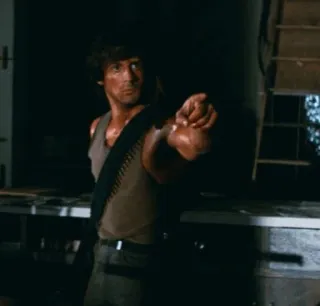🩸 Rambo akcja, film, sylvester stallone, broń, pistolet telegram sticker