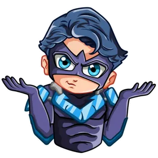 🤗 Nightwing Nightwing, DC Comics, Supereroe, Personaggio fumetto, Alzata di spalle whatsapp sticker
