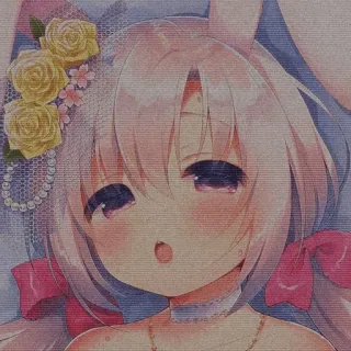🍓 动漫女孩, 兔耳朵, 可爱, 粉彩, 卡哇伊 telegram sticker