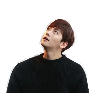 🙄 homem, pessoa, olhando para cima, suéter, coreano, ator whatsapp sticker
