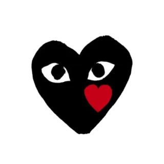 😍 heart, eyes, red, black, logo, comme des garcons telegram sticker