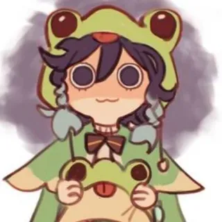 🙂 Venti Genshin Impact venti, genshin impact, anime, frog, cute, kawaii telegram sticker