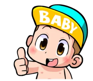 👍 BABY Bebé, Niño, Lindo, Niño pequeño, Sombrero telegram sticker