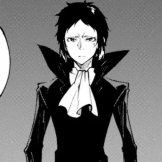 🖤 Akutagawa Ryunosuke Bungou Stray Dogs anime, manga, BSD, character, Akutagawa telegram sticker