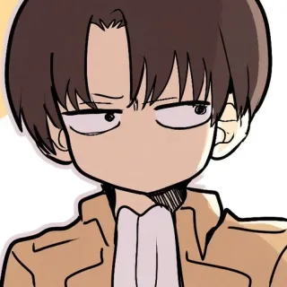 😒 Levi Ackerman Attack on Titan Anime, Mangá, Levi, Ataque dos Titãs, Desenho animado, Fanart telegram sticker