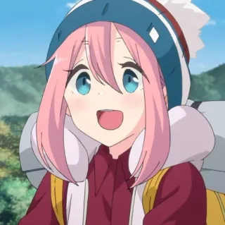 😍 Nadeshiko Kagamihara Yuru Camp Anime, Niedlich, Mädchen, Camping, Charakter telegram sticker