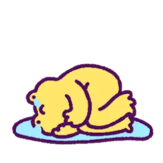 😭 triste, urso, chorando, depressão, cansado, exausto telegram sticker