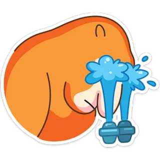 😭 ร้องไห้, สีส้ม, การ์ตูน, เศร้า, น้ำตา telegram sticker