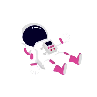 😝 astronauta, spazio, tuta, cartone animato, esplorazione, stelle, scienza telegram sticker