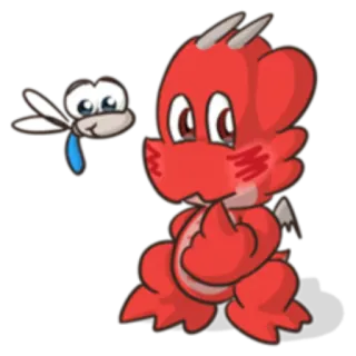 ☺️ desenho animado, dragão, voar, fofo, animal, monstro telegram sticker