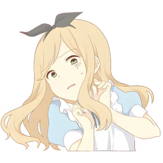 😣 anime, girl, blond, cute telegram sticker