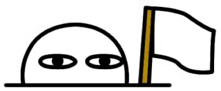 🤍 Arrendersi, Bandiera bianca, Cartone animato, Meme telegram sticker
