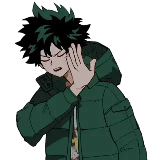 😑 Izuku Midoriya My Hero Academia Anime, My Hero Academia, Izuku Midoriya, Deku, Stopp, Handgeste whatsapp sticker