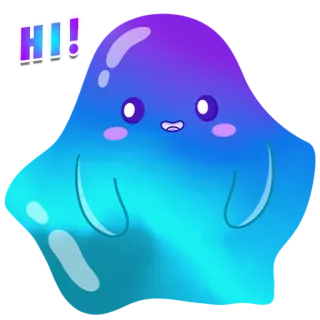 😜 HI! Blob, Cartoon, Niedlich, Gruß, Hallo, Blob Monster telegram sticker