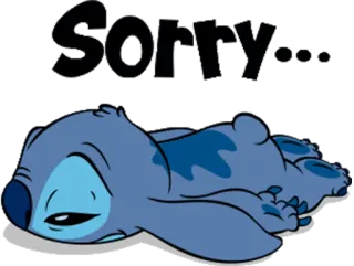 😔 Stitch Lilo & Stitch Sorry... การ์ตูน, เศร้า, ขอโทษ, น่ารัก, เอเลี่ยน telegram sticker