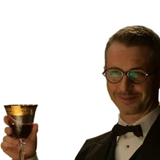🍷 man, toast, wine, glass, portrait whatsapp sticker