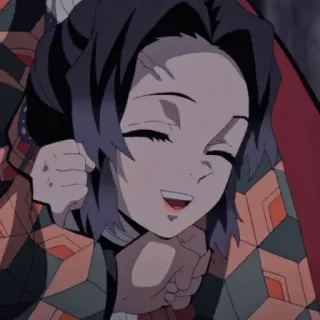 😄 Shinobu Kocho Demon Slayer Аниме, Клинок, рассекающий демонов, Шинобу Кочо, Персонаж, Милый, Улыбается telegram sticker
