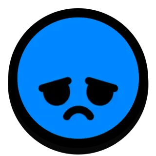 😞 伤心, 蓝色, 表情符号, 情绪, 沮丧 telegram sticker