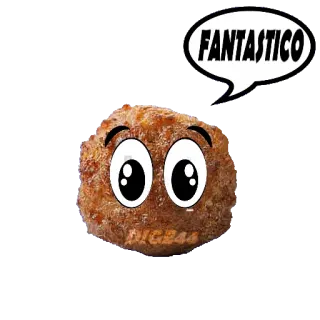 🆒 FANTASTICO almôndega, desenho animado, comida, engraçado, fantástico, animado telegram sticker