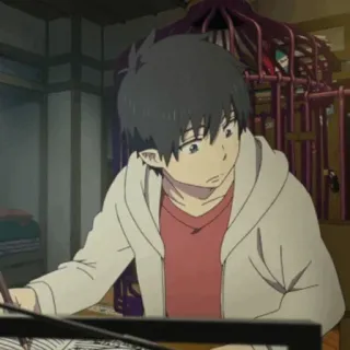 ☁️ Rin Okumura Blue Exorcist Anime, Junge, Zeichnung, Blue Exorcist, Rin Okumura telegram sticker
