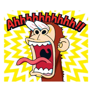 😩 Ahhhhhhhhh!! 猴子, 卡通, 震惊, 尖叫, 害怕, 情绪, 动物 telegram sticker