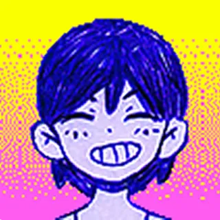 😄 Sunny Omori ensoleillé, omori, souriant, animé, jeu vidéo, pixel art telegram sticker