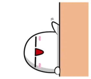 👀 Cartoon, Personage, Schattig, Verlegen, Gluren, Verstoppen telegram sticker