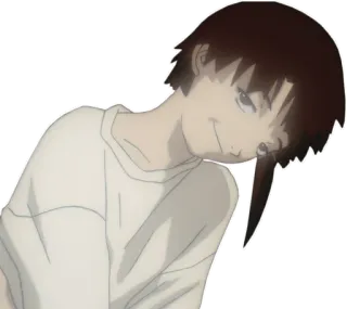 😏 Iwakura Lain Serial Experiments Lain anime, iwakura lain, serial experiments lain, cyberpunk, desenho animado whatsapp sticker
