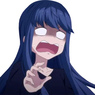 😱 动漫, 害怕, 震惊, 卡通, 女孩, 表情 telegram sticker
