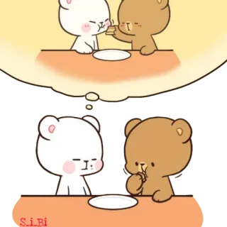 😒 carino, orsi, latte, mocha, kawaii telegram sticker