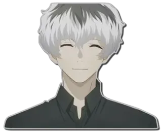 😊 Ken Kaneki Tokyo Ghoul anime, tokyo ghoul, ken kaneki, white hair, character telegram sticker