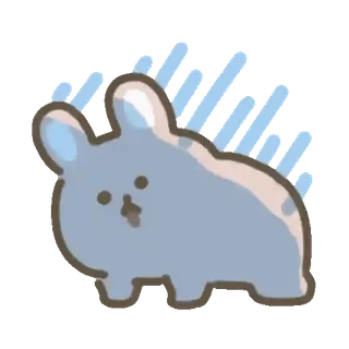 🐰 กระต่าย, บันนี่, สัตว์, น่ารัก, สีน้ำเงิน, สเก็ตช์ telegram sticker