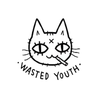 👀 Katze, Zigarette, Rauchen, Cartoon, Tier, Augen, süß telegram sticker