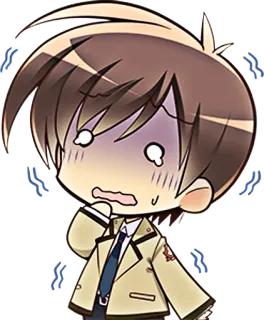 😨 Anime, Charakter, Sticker, Verängstigt, Ausdruck, Süß whatsapp sticker