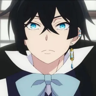 💎 Vanitas The Case Study of Vanitas Animé, Personnage, Vanitas, cheveux noirs, yeux bleus telegram sticker