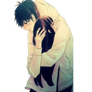❤ couple, câlin, anime, amour, affection, romance telegram sticker