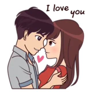 👫 I love you cinta, pasangan, kartun, romansa, hubungan telegram sticker