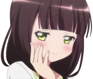 😏 аниме, девушка, улыбается, милая, краснеет telegram sticker