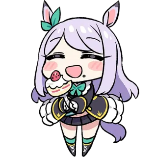 🍰 chibi, anime, cute, kawaii, dessert, cartoon, character telegram sticker