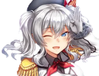 ✋ Anime, Militaire, Uniforme, Mignon, Personnage, Fille telegram sticker