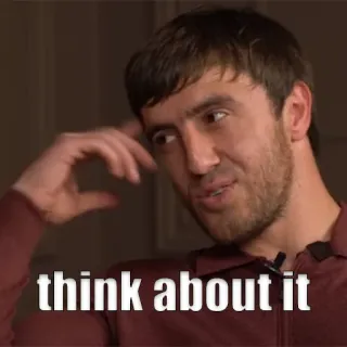 🤯 think about it 考えている, 熟考, 検討中, 思慮深い telegram sticker