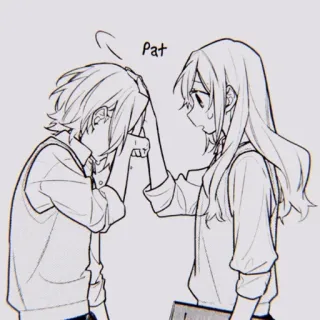 🖤 Pat Manga, Gemütlich, Anime, Kopf tätscheln, Süß telegram sticker