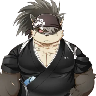 😒 ほ月 antropomorfik, furry, serigala, karakter, anime telegram sticker