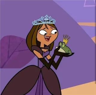 😍 Courtney Total Drama Мультфильм, Принцесса, Лягушка, Корона, Total Drama telegram sticker