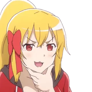 🤔 Anime, Personaje, Chica, Sonriendo con sorna, Lindo, Dibujos animados telegram sticker