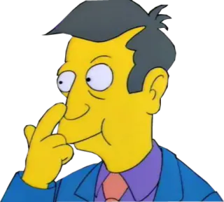 👃 Seymour Skinner The Simpsons Симпсоны, Директор Скиннер, средний палец, мультфильм, оскорбительный telegram sticker