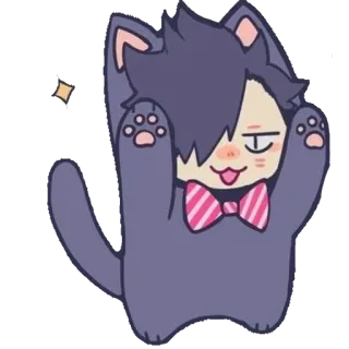 😼 chat, dessin animé, mignon, animal, combinaison chat telegram sticker
