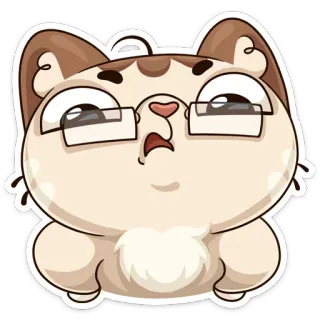 🤓 chat, autocollant, lunettes, mignon, animal telegram sticker
