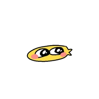 👀 Emoji, Olhos, Amarelo, Ruborizar, Desenho animado telegram sticker